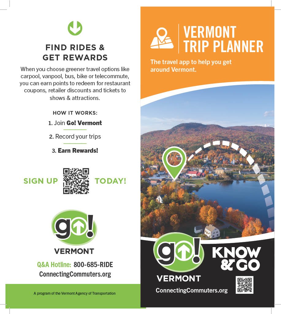 Go Vermont Trip Planner Rack Card Cover